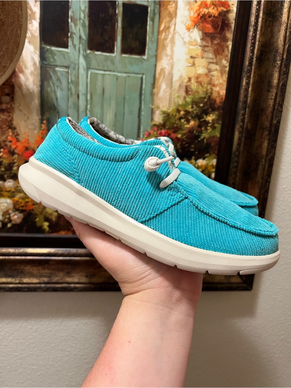 Ariat Ladies Hilo Turquoise Corduroy Shoes